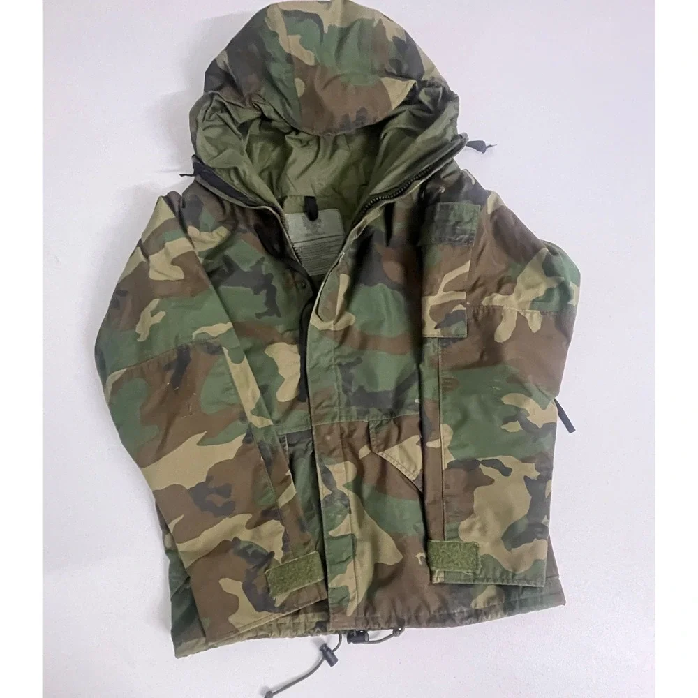 US Military ECWCS Gen 1 Woodland Camo Parka Cold Weather Jacket Small Short
